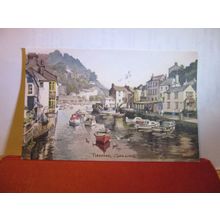 POLPERRO, CORNWALL vintage unused postcard.. David Skipp water-colour (a) =