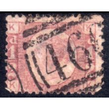 1870 sg49 1/2d ROSE plate 11 FINE USED (K K) BDO7