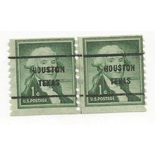 BUREAU PRECANCEL SALE HOUSTON, TX 1054-61 LINE GAP PAIR