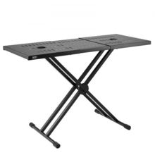 Portable DJ Table with Double-X Braced Keyboard Stand Adjustable Height