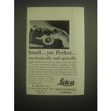 1931 Leica Camera Ad - Small.. Yet perfect.. Mechanically and optically