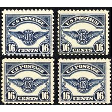 C5, Mint NH 16¢ Group of Four Stamps SCV $480.00 - Stuart Katz