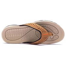 Mens Thong Sandals Indoor and Outdoor Beach Flip Flop Khak/Orange Size 11