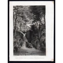 LOWER FALL AT RYDAL 1839 William Alexander Le Petit - George Pickering ENGRAVING