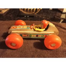Old Vintage Original Fisher Price Bouncy Racer # 8 9 3/4" Long Working 1960