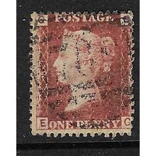 GB 1858 QUEEN VICTORIA 1d RED PLATE 81 OF USED SG43 EC