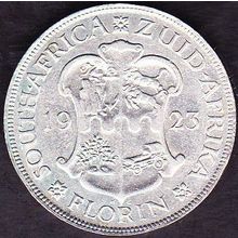 1923 South Africa 1 Florin (2 Shillings) Silver Coin