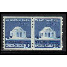 1520 10c Jefferson Memorial Fine MNH Pair MA3628