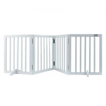 Free Standing Dog Gate, 24" H x 80.3" W Freestanding Pet Gate, 4 Panels Fold...