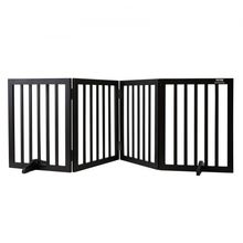 Free Standing Dog Gate, 24" H x 80.3" W Freestanding Pet Gate, 4 Panels Fold...