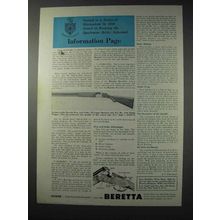 1958 Beretta Featherweight 12 Gauge Shotgun Ad - Information