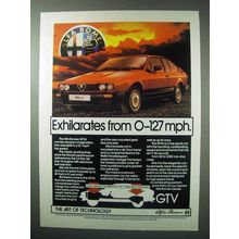 1984 Alfa Romeo GTV6 Car Ad - Exhilarates from 0-127mph