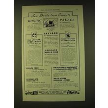 1933 Thomas Y. Crowell Company Ad - New Books from Crowell