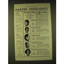 1933 Harper & Brothers Ad - Harper Highlights