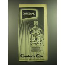 1945 Gordon's Gin Ad - Because of Liqueur Quality and High Proof (94.4) Drinks