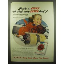1949 Lucky Strike Cigarettes Ad - Smoke a Lucky to feel your level best
