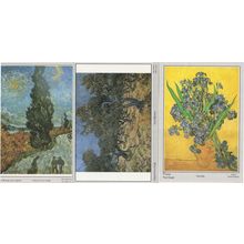 Van Gogh La Route Aux Cypres Les Olivieres 3x Painting Postcard s