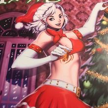 Holiday White Widow Sexy Greeting Card