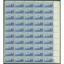 Landing of Cadillac Sheet of Fifty 3 Cent Postage Stamps Scott 1000