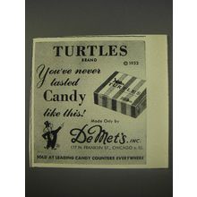 1956 DeMet's Turtles Candy Ad - You've never tasted Candy like this
