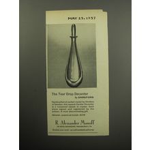 1957 R. Alexander Manoff Orrefors Tear Drop Decanter Advertisement