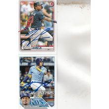 RONALD ACUNA JR & WANDER FRANCO AUTOGRAPH 2020/23 BRAVES & RAYS ALL-STAR PLAYERS