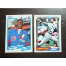 Two (2) Dennis Boyd Baseball Cards - See Pictures and Description Below