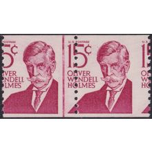 USA 1965 15c Wendell Holmes Misperf Pair
