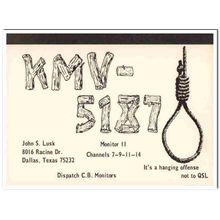 kmv-5187 john lusk dallas texas 1960s cb radio qsl vintage postcard