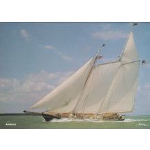 America Gaff Rig Schooner Cowes 1851 Boat Race Winner Replica Boat Ship Postcard
