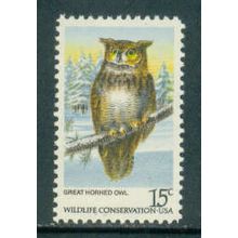 1763 15c Great Horned Owl Fine MNH MA0718