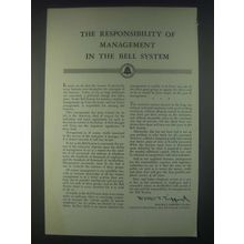 1947 Bell Telephone System Ad - The Responsibility of Management