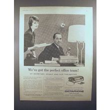 1958 Dictaphone Time-Master Dictation Machine Ad - Office Team