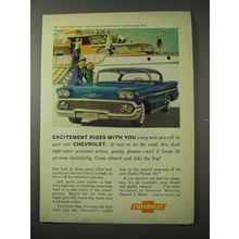 1958 Chevrolet Impala Sport Coupe Car Ad - Excitement