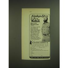 1974 REI Recreational Equipment, Inc. Woolrich Alaskan Shirt Advertisement
