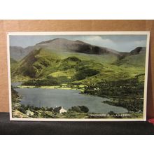 SNOWDON & LLANBERIS, NORTH WALES used postcard by E T W Dennis 1952 pm #