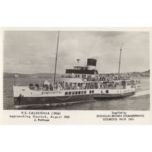 PS Caledonia Ship Paddle Steamer in 1965 at Gourock Postcard