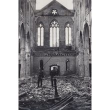 Christchurch Bombed Ruins After WW2 Military Air Raid Disaster Coventry Postcard