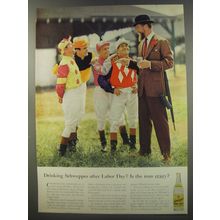 1956 Schweppes Tonic Water Ad - Drinking Schweppes after Labor Day?