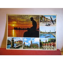multiview, FESTIVALS IN COPENHAGEN, DENMARK. used postcard 1982? postmark =