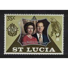 St. Lucia Amazon Bird Royal Silver Wedding 35c 1972 MNH SG#344
