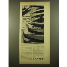 1961 Italian State Tourist Office Advertisement - Gondolas make Venice famous
