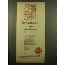 1961 Santa Fe Railroad Ad - Why Super Chief chefs insist on charcoal Broiling