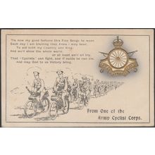 From One of the Army Cyclist Corps, c.1915 - Birn Brothers Postcard
