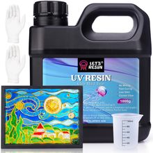 LET'S RESIN UV Resin, Upgraded 1,000G Crystal Clear UV Resin Hard, Low Odor Ultr