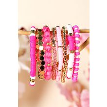 Sachet Pink 8pcs Valentine Vibe Beaded Elastic Bracelet Set