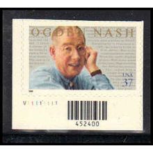 3659 37c Ogden Nash Very Fine MNH P#S LL V11111111 ZA3331