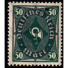 Germany 1922 Coach horn 50M Used Stamp Post Horn Reich