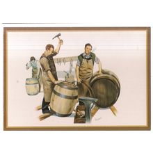 COOPERS BARREL MAKING unused postcard Country Crafts J.Arthur Dixon PCK 25411 =