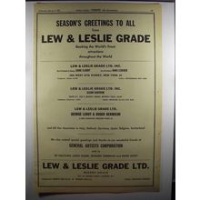 1956 Lew & Leslie Grade Ad - Season's Greetings